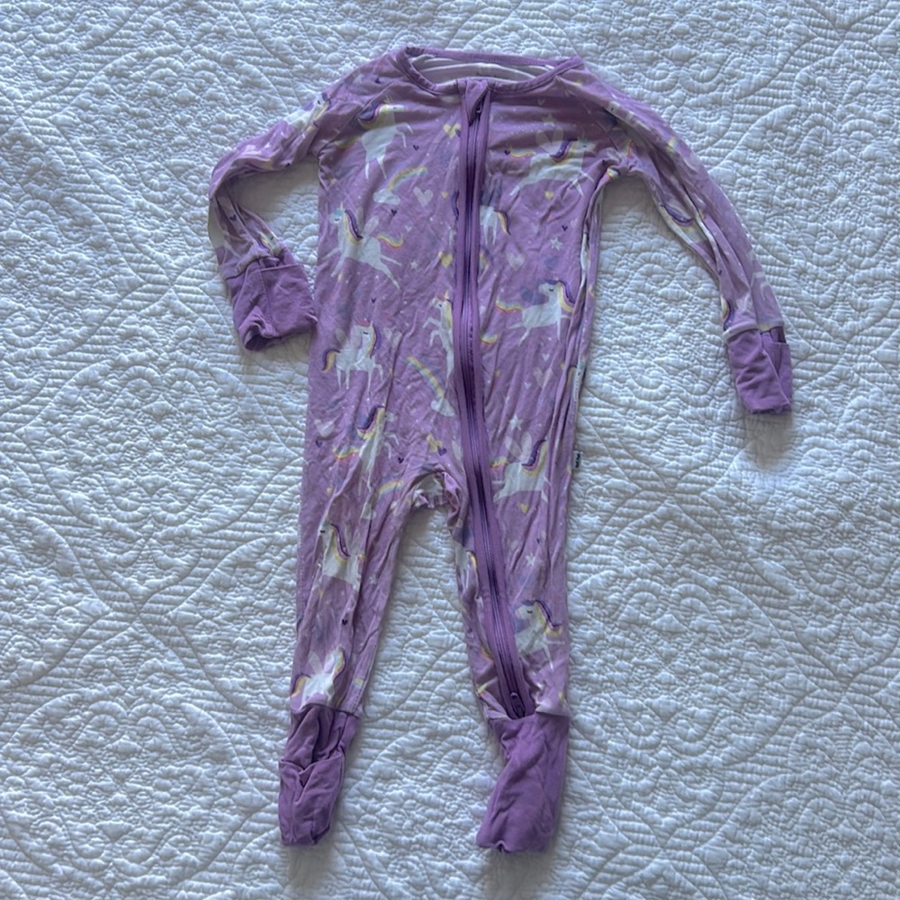 Little Sleepies 3-6 months unicorn zippy bamboo